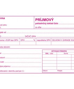 Príjmový pokladničný doklad s DPH, samoprepis, A6,100 listov