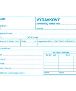 Výdavkový pokladničný doklad s DPH, samoprepis, A6, 100 listov
