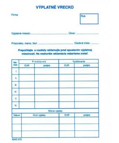 Výplatné vrecko, C6