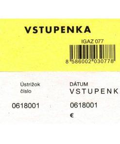 Vstupenka číslovaná 2-dielna, 100 listov