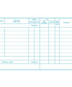 Evidencia prevádzky osobného motorového vozidla, A5, 60 listov