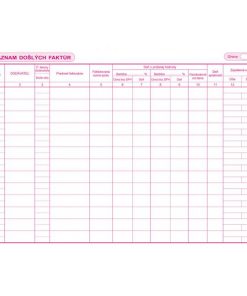 Kniha došlých faktúr, A4, 30 listov