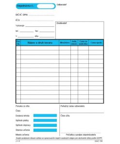 Objednávka, samoprepis s kartónovou obálkou - podložkou, A5, 100 listov