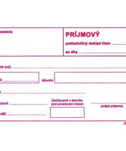 Príjmový pokladničný doklad bez DPH, A6, 100 listov