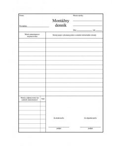 Montážny denník, samoprepis, A4, 100 listov