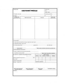 Cestovný príkaz, A4, blok, 100 listov