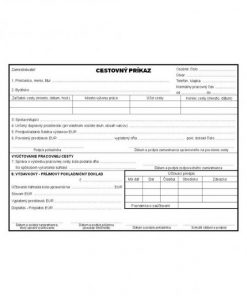 Cestovný príkaz, A5, blok, 100 listov