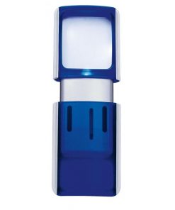 Lupa 3,5x3,8cm s podsvietením modrá