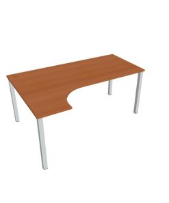 Pracovný stôl Uni, ergo, pravý, 180x75,5x120 cm, čerešňa/sivá