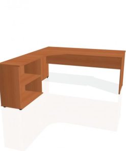 Pracovný stôl Gate, ergo, pravý, 180x75,5x200 cm, čerešňa/čerešňa