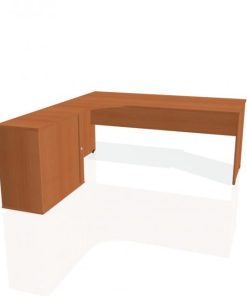 Pracovný stôl Gate, ergo, pravý, 180x75,5x200 cm, čerešňa/čerešňa