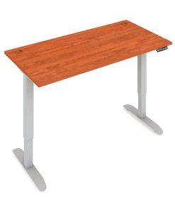 Pracovný stôl Motion, ZO, 2S, 120x70,5-120,5x80 cm, čerešňa/sivá