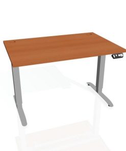 Pracovný stôl Motion, PO, 2S, 120x70,5-120,5x80 cm, čerešňa/sivá