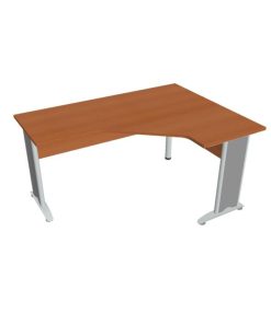 Pracovný stôl Cross, ergo, ľavý, 160x75,5x120 cm, čerešňa/kov