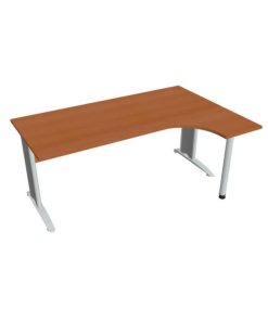 Pracovný stôl Cross, ergo, ľavý, 180x75,5x120 cm, čerešňa/kov