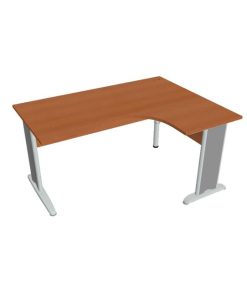 Pracovný stôl Cross, ergo, ľavý, 160x75,5x120 cm, čerešňa/kov