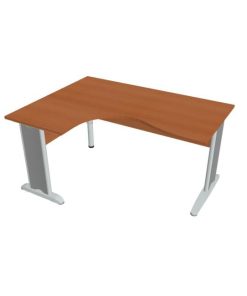 Pracovný stôl Cross, ergo, pravý, 160x75,5x120 cm, čerešňa/kov