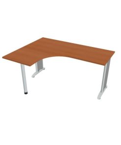 Pracovný stôl Flex, ergo, pravý, 160x75,5x120 (60x60) cm, čerešňa/kov