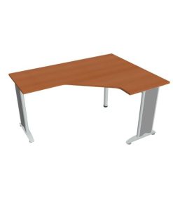 Pracovný stôl Flex, ergo, ľavý, 160x75,5x120 (60x60) cm, čerešňa/kov