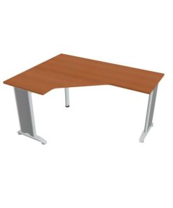 Pracovný stôl Flex, ergo, pravý, 160x75,5x120 (60x60) cm, čerešňa/kov