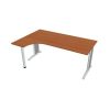 Pracovný stôl Flex, ergo, pravý, 180x75,5x120 (40x80) cm, čerešňa/kov