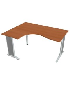 Pracovný stôl Flex, ergo, pravý, 160x75,5x120 (60x80) cm, čerešňa/kov