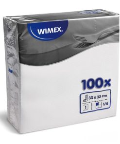 Papierové servítky 1-vrstvové 33 x 33cm biele (100 ks)