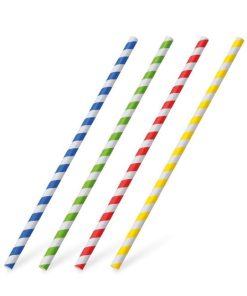 Slamky papierové špirály farebný mix 6 mm x 20 cm (25 ks)