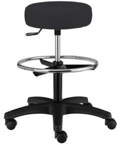 Pracovná stolička NORA polyuretánová, čierna s aretačným kruhom