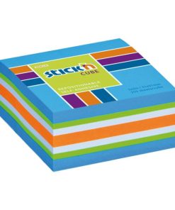 Samolepiaci bloček Stick’n Hopax mini, 51x51 mm, modrý mix