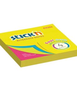 Samolepiaci bloček Stick’n Hopax Alternate, mix neón, 76 x76 mm