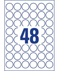 Etikety univerzálne kruhové 30mm Avery A4 10 hárkov