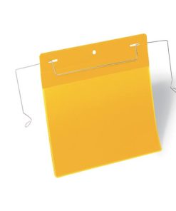 Závesné vrecko s drôteným vešiakom na šírku A5 50 ks žlté