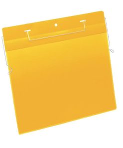 Závesné vrecko s drôteným vešiakom na šírku A4 50 ks žlté