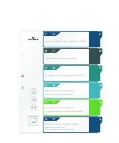 Plastový rozraďovač DURABLE 1-6 potlačiteľný farebný