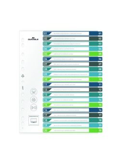 Plastový rozraďovač DURABLE 1-20 potlačiteľný farebný