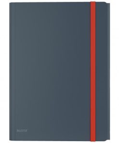 Plastový obal s gumičkou Leitz Cosy hebký s vnútorným vreckom zamatová sivá;