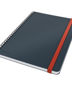 Blok poznámkový linajkový s gumičkou Leitz Cosy B5 zamatový sivý