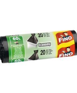 Vrecia zaväzovacie FINO Economy 60 ℓ, 13 mic., 59 x 72 cm, čierne (20 ks)