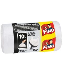 Vrecia zaväzovacie FINO Color 10 ℓ, 6 mic., 36 x 44 cm, biele (50 ks)