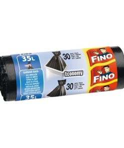 Vrecia zaväzovacie FINO Economy 35 ℓ, 8 mic., 49 x 60 cm, čierne (30 ks)