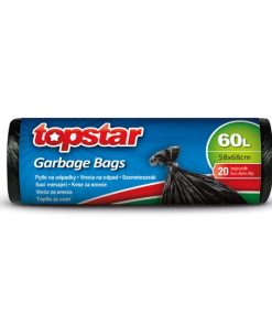 Vrecia zaväzovacie TOPSTAR 60 ℓ, 58 x 68 cm 9 mic., čierne (20 ks)