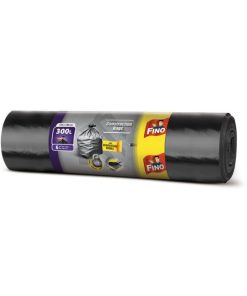 Vrecia zaväzovacie FINO na ťažký odpad 300 ℓ, 70 mic., 135 x 146 cm, čierne (6 ks)
