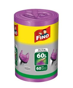 Vrecia zaväzovacie FINO Color 60 ℓ, 13 mic., 59 x 72 cm, fialové (60 ks)