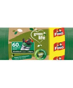 Vrecia zaväzovacie FINO Green Life Easy 60 ℓ, 27 mic., 60 x 66 cm (18 ks)