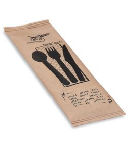 Sada dreveného príbora (nôž+vidlička+lyžica+obrúsok) hyg. balenie 50 sád