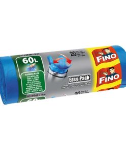 Vrecia zaväzovacie FINO Easy pack 60 ℓ, 18 mic., 60 x 66 cm, modré (20 ks)