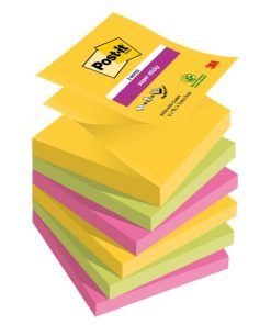 Samolepiace Z-bločky Post-it Super Sticky CARNIVAL, veľkosť 76x76 mm, 6 bločkov po 90 lístkov