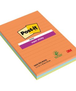 Samolepiaci bloček Post-it Super Sticky BOOST, linajkové, 101 mm x 152 mm, 45l , 3 bločky