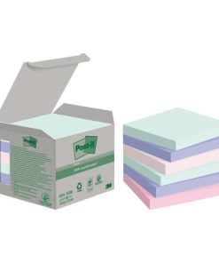 Samolepiaci bloček Post-it Super Sticky NATURE, pastelové farby, veľkosť 76x76 mm, 6 bločkov po 100 lístkov